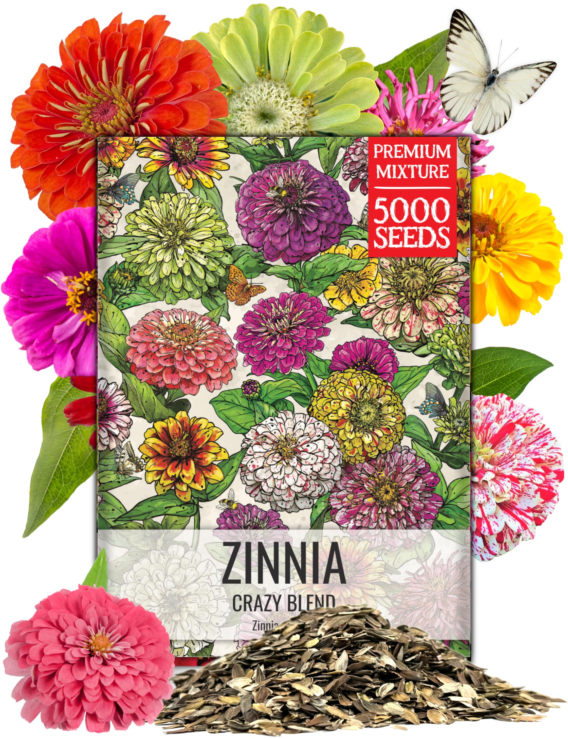 Amazon.com : Seed Needs Crazy Zinnia Seeds 15+ Varieties Specialty